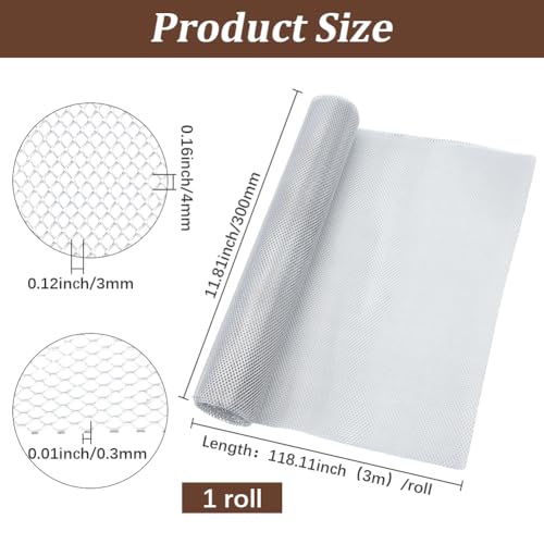 GORGECRAFT 3m*30cm Aluminum Sculpting Wire Weave Mesh Roll Metal Heavy Duty Armature Sculpture - Hole 3x4mm - Small Mesh Screen Sculptural Woven for DIY Art Craft Clay Jewelry Making Home Decor - size: 3m*30cm; Hole: 3x4mm