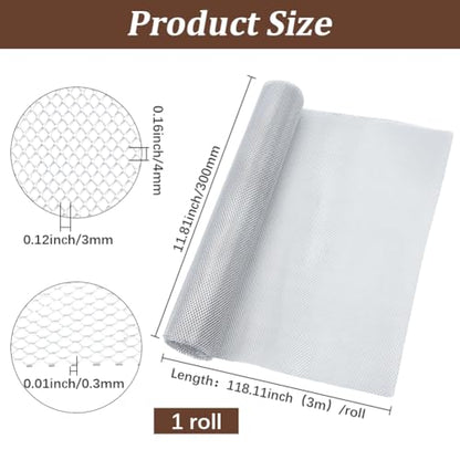 GORGECRAFT 3m*30cm Aluminum Sculpting Wire Weave Mesh Roll Metal Heavy Duty Armature Sculpture - Hole 3x4mm - Small Mesh Screen Sculptural Woven for DIY Art Craft Clay Jewelry Making Home Decor - size: 3m*30cm; Hole: 3x4mm