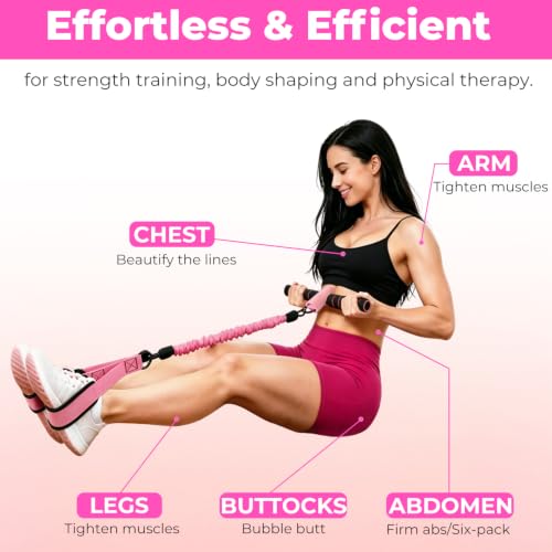 Upgraded Pedal Resistance Band with Handle | 3 x 35 Lbs Resistance Bands for Core, Arm, Legs, Waist, Body Strength