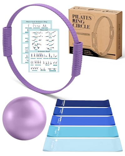 SUBCULTUREPICK Pilates Ring, Silicone Magic Pilates Rings, Lightweight & Durable Flexible Fitness Circle Exercise Equipment for Toning Arms, Thighs,Legs, Core,Yoga & Physical Therapy - color: Violet