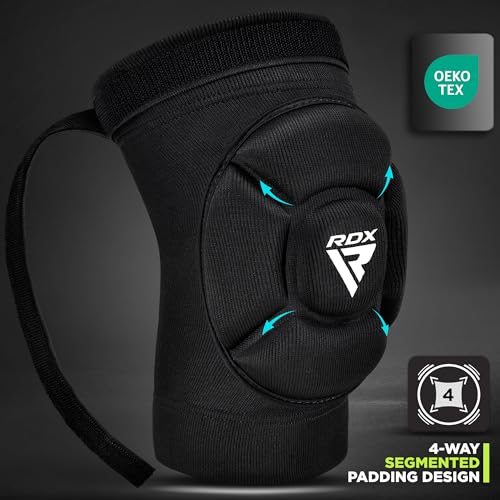RDX Knee Pads for Work, Oeko TEX Certified, Anti-Slip Protective Thick Padded Foam Pad, Collision Avoidance Sleeves Pair, MMA Muay Thai Grappling Volleyball Football Wrestling Gardening. - color: WHITE, size: Small