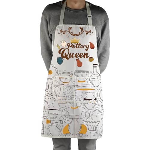 MBMSO Ceramic Artist Apron with Pockets Pottery Queen Apron Ceramic Pottery Apron Pottery Artist Gift for Pottery Lover Apron