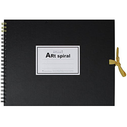 Maruman Art Spiral Sketch Book, F2, 7.76" x 10.24", 24 Sheets, Black | Drawing Pad With Acid-Free Art Paper & Twin-Wire Binding, Premium Drawing Paper Sketchbook, Sketch Pad Made in Japan - color: Black, size: F2 (7.76" x 10.24")