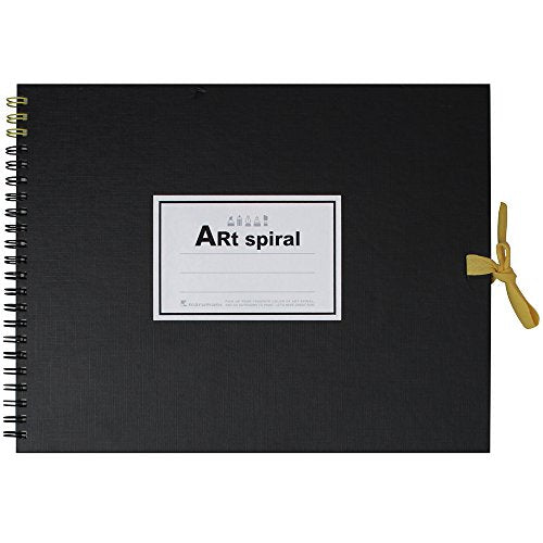 Maruman Art Spiral Sketch Book, F2, 7.76" x 10.24", 24 Sheets, Black | Drawing Pad With Acid-Free Art Paper & Twin-Wire Binding, Premium Drawing Paper Sketchbook, Sketch Pad Made in Japan - color: Black, size: F2 (7.76" x 10.24")
