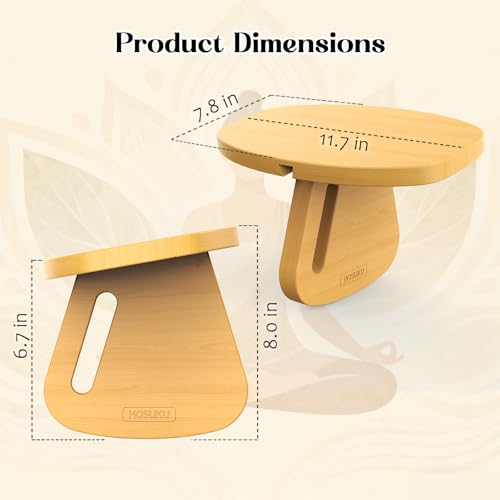 Meditation Bench, Pine Wood Seiza Kneeling Stool with Carry Bag