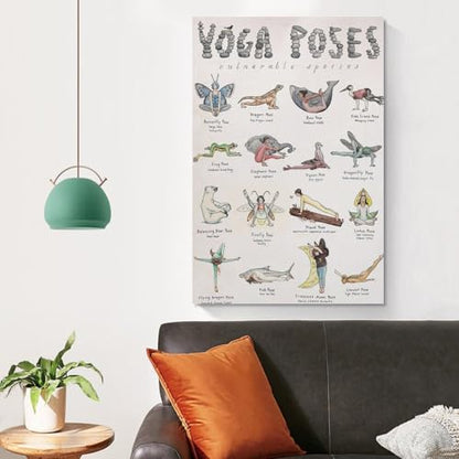 Yoga Poses Poster Teaching Poster for Girlsstyle 12x18inch(30x45cm) - size: 12x18inch(30x45cm)