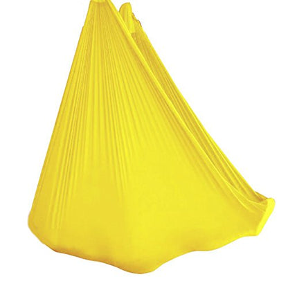 Aerial Yoga Hammock 5.5 Yards Yoga Swing Pilates Silk Home Gym Fitness Include hardware,Daisy Chain, Pose Guide - color: Yellow