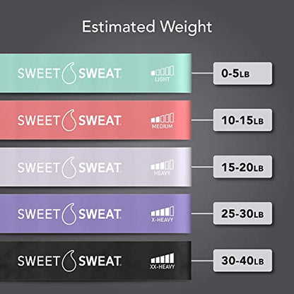 Sweet Sweat® Mini Loop Hip Bands with 5 Levels of Resistance (Multi-Color)