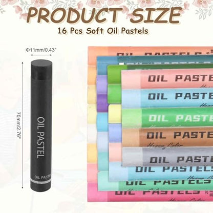 MECCANIXITY Soft Oil Pastels, Oil Pastel Crayons Vibrant Color Blendable Art Supplies for Painting Drawing Blending Painting Artists Beginners Professional(Black, Pack of 16) - color: Black