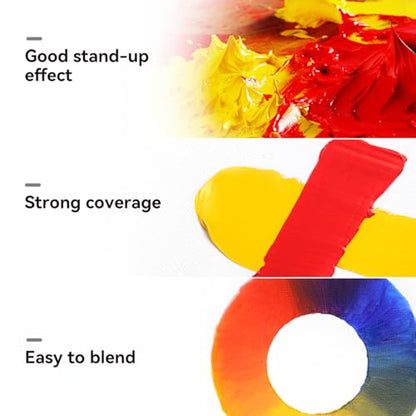 Paul Rubens Oil Paint, 20 Basic Colors*170 ml Large Professional Tubes | Oil Based Paint with High Saturation, Creamy Texture, and Consistency,Art Supplies for Artists, Students, Beginners - color: 20 colors*170ml-B