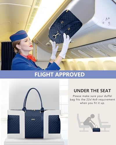Women Weekender Travel Duffle Bag: Travel Duffel Overnight Bags with Shoe Compartment Large Carry on Tote with Toiletry Bag Weekend Traveling Yoga Gym Hospital Bag for Women with Wet Pocket Blue - color: 05-Blue, size: Large