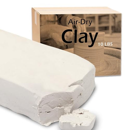 ReArt Air Dry Modeling Clay, for Sculpting, Wheel Throwing, Hand Building, All-Purpose Modeling Clay 10lbs for Sculpting (White) - color: White