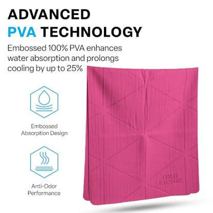 COLD FACTOR Instant PVA Cooling Towels, Cooling Neck Wraps, Pink, 1 Pack - color: Pink