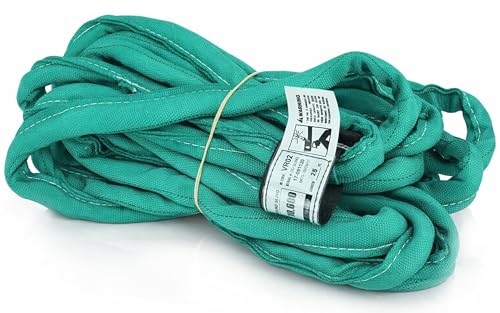 Chenango Supply VR2 25ft Green Endless Round Polyester Rigging Sling | USA Made, Double-Ply Cover, for Lifting & Material Handling, Capacity: 5,300 lb Vertical, 4,240 lb Choker, 10,600 lb Basket - size: 25 ft
