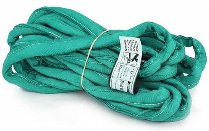 Chenango Supply VR2 25ft Green Endless Round Polyester Rigging Sling | USA Made, Double-Ply Cover, for Lifting & Material Handling, Capacity: 5,300 lb Vertical, 4,240 lb Choker, 10,600 lb Basket - size: 25 ft