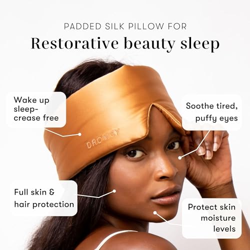 DROWSY Silk Sleep Mask - Face-Hugging, Padded Cocoon for Luxury Sleep in Total Darkness - 100% Pure Mulberry Silk (Tuscan Kiss) - color: Tuscan Kiss, size: 1 Count (Pack of 1)