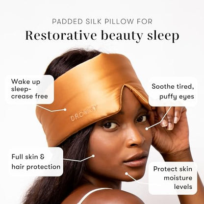 DROWSY Silk Sleep Mask - Face-Hugging, Padded Cocoon for Luxury Sleep in Total Darkness - 100% Pure Mulberry Silk (Tuscan Kiss) - color: Tuscan Kiss, size: 1 Count (Pack of 1)