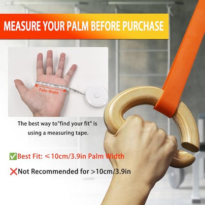 Wooden Resistance Bands Handles Versatile Exercise Handles with Anti-Slip Grip Tapes for Elastic Band Workouts Home Gym Strength Training and Full-Body Workouts - color: handles with embedded metal plates