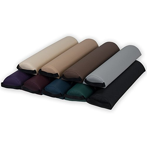EARTHLITE Bolster Pillow Half Round – Durable Massage Bolster, 100% PU Upholstery incl. Strap Handle/Professional Quality for Massage Tables/Back Pain Relief - color: Sterling