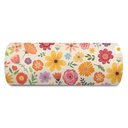 Knee Pillow for Back Sleeping – Half Moon Bolster Pillow for Legs,Under Knee While Sleeping Support, Leg & Back Pain Relief (21.5x9x5 Inches),Machine Washable Cover - color: Flower