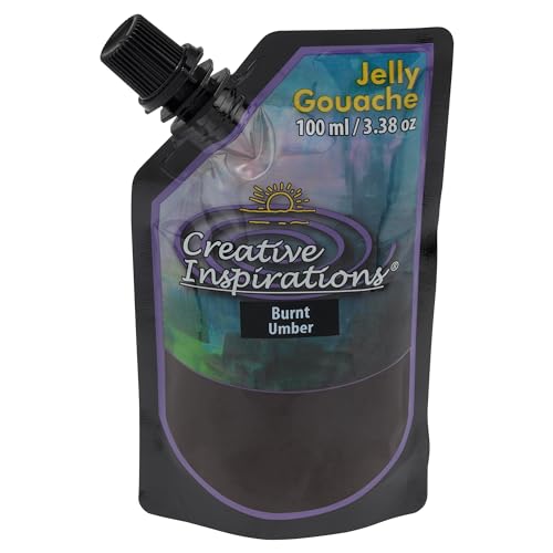 Creative Inspirations Jelly Gouache - Burnt Umber 100 mL - Unique & Vibrant Jelly Gouache Paint for Artists, Beginners, Painting Parties and More - color: Burnt Umber, size: 100 mL