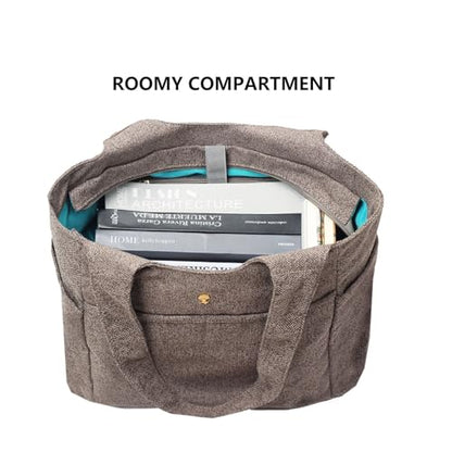 ESVAN Yoga Tote Bag Mat bag Women Shoulder Bags Carryall Tote for Travel Office Workout Gym Nurse Beach - color: Linen Gray