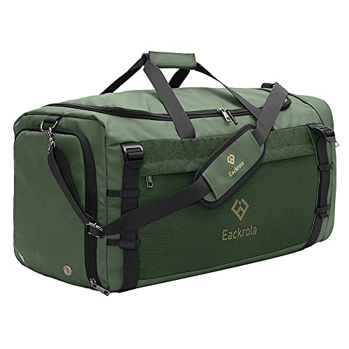 Large Sports Gym Bag, Travel Duffel bag with Wet Pocket & Shoes Compartment for men women, 65L, Lightweight - color: Green, size: 65L
