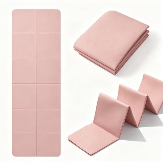 Foldable Yoga Mat & Travel Exercise Pad - Waterproof TPE Outdoor Mat for Hiking, Beach, and Picnics - Portable, Non-Slip Floor Mat for Yoga on the Go Camping Mat - color: 1PC Pink