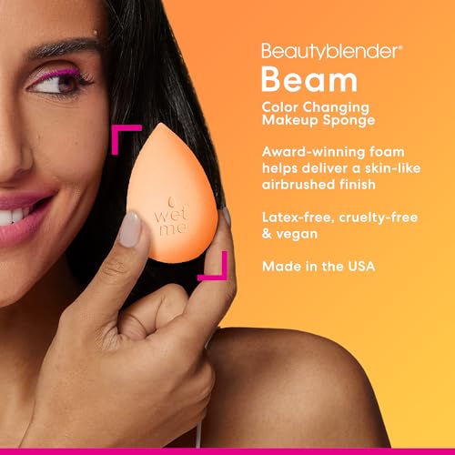 Beautyblender Beam Makeup Sponge, Streak-Free Finish, Vegan | Super-soft blending foam for foundations, powders & creams, reusable & washable, vegan & cruelty-free, made in USA - color: Beam