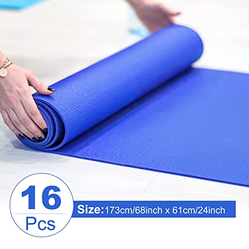 Funtery 3 mm Thin Yoga Mats Bulk, 68 x 24 in - color: Dark Blue