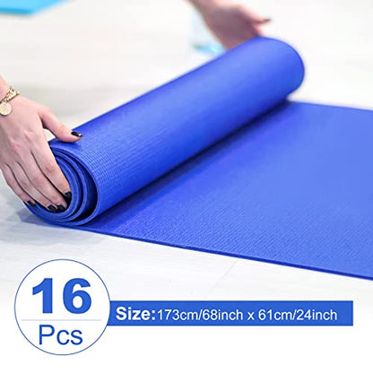 Funtery 3 mm Thin Yoga Mats Bulk, 68 x 24 in - color: Dark Blue