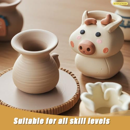 ZEHIQ Air Dry Clay-6.6 lbs Natural White Pottery Clay for Craft Projects | Wheel Throwing, Hand Building, Sculpting Molding, No Baking Required, Self-Hardening, Beginners & Professional Artists - color: 6pcs white