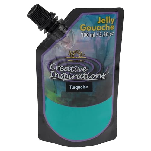 Creative Inspirations Jelly Gouache - Turquoise 100 mL - Unique & Vibrant Jelly Gouache Paint for Artists, Beginners, Painting Parties and More - color: Turquoise, size: 100 mL