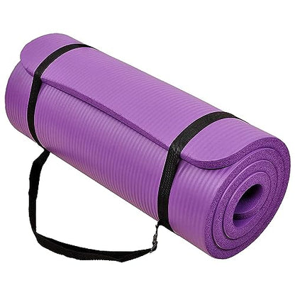 BalanceFrom 1-inch Thick 71x24 Inches Extra Thick Exercise Yoga Mat - color: Purple
