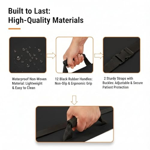 Emergency Patient & Large Dog Transport Stretcher Gurney, 400 lbs - color: Black, size: One-Pack