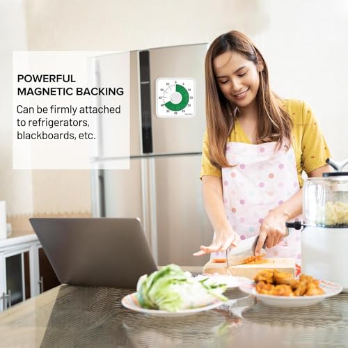 Secura 7.5 Inch Visual Timer, 60 Minute Oversize Visual Countdown Timer for Kids and Adults, Durable Mechanical Time Management Tool (Green) - color: Green