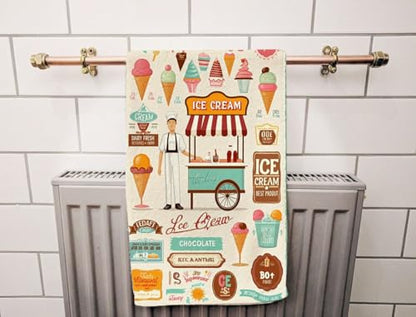 Ice Cream Sweet Food Bath Towel 15X30 Inch Washcloths Dessert Scoop Parlor Face/Body/Hair/Hand Towel for Spa Gym Yoga Swim Bathroom Kitchen Hotel - color: Ice Cream Sweet