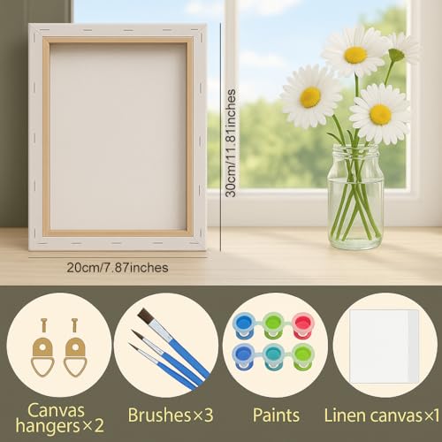 Country Life Paint by Numbers Kit for Adults - DIY Laundry on Clothesline Farm Scene Painting on Canvas 8x12In, Framed Acrylic Paint Set, Suitable for Beginners, Art for Home Decoration or Gifts - color: FM06053, size: 8×12in Framed