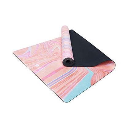 YOGA DESIGN LAB | The Combo Yoga Mat | 2-in-1 Mat+Towel | Eco Luxury | Ideal for Hot Yoga, Power, Bikram, Ashtanga, Sweat | Studio Quality | Includes Carrying Strap! - color: Pearl, size: 3.5mm
