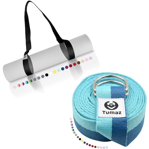 Tumaz Yoga Mat Strap with Yoga Strap/Stretch Bands, Extra Thick & Comfy Delicate Texture, Adjustable Yoga Mat Carrier