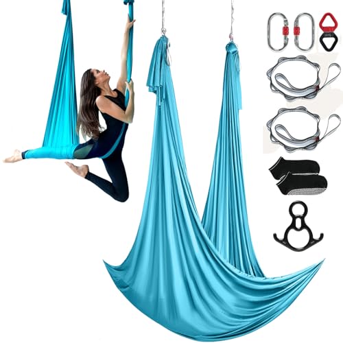 VEVOR Aerial Silk & Yoga Swing, Aerial Yoga Hammock Kit with 100gsm Nylon Fabric, Full Rigging Hardware & Easy Set-up Guide, Antigravity Flying for All Levels Fitness Bodybuilding