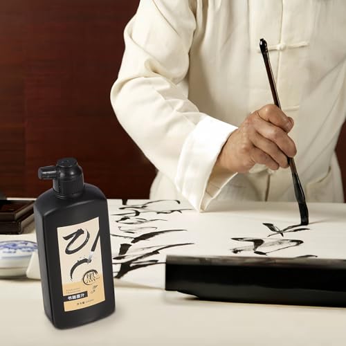 120ml Black Sumi Ink,Chinese Brush Calligraphy Ink (4.06oz) | Traditional Sumi Brush Liquid Ink for Practice & Professional Creation; Compatible with Japanese & India Ink