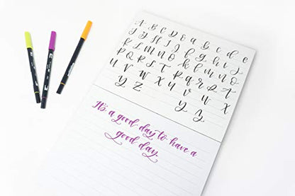 Calligraphy Paper, Hand Lettering and Modern Calligraphy Notepad: A Brush Lettering Practice Pad With 50 Removable Sheets and Pre Printed Guide in Two Styles