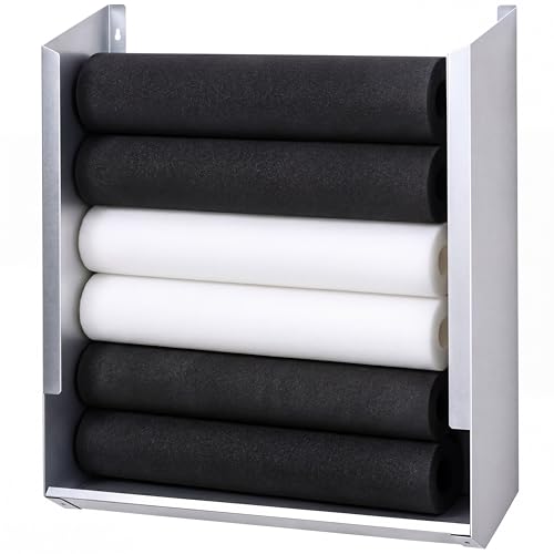 Zonon Wall Mounted Foam Roller Holder, Storage Rack Holds 4-6 Rollers Heavy Duty Meta Wall Organizer Home Gym, Gym, Workout Room
