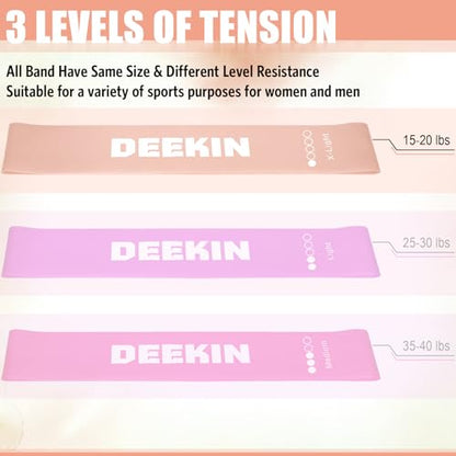 DEEKIN 20 Pcs Resistance Bands Resistance Loop Exercise Bands Exercise Equipment Elastic Drag Ring for Women and Men Home Fitness, Gym, Yoga - color: Light Pink, style: 15-20 Lbs