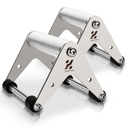 Push Up Stand, Pushup Handles for Strength Training, Heavy-duty Stainless Steel Push Up Bars Gym Exercise Equipment, Hold Up to 500lbs, 1 Pair - color: Aluminum handle Silver-Upgrade