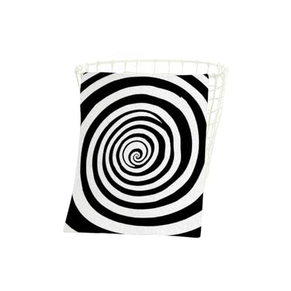 Abstract Geometric Radial Line Black Beach Towel Spiral Hypnosis Theme Circle Swirl Face Towels Suit Travel Sports Pool Swimming Bath Camping Spa Gym Yoga,15x30 Inch - color: Radial Line Black