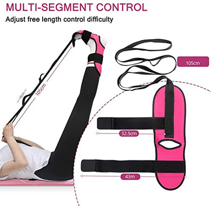 Foot and Calf Stretcher for Plantar Fasciitis, Leg Stretch Band，Improve Leg Stretching，Premium Physiotherapy Stretching Strap Improves Strength and Relief to Heel Spurs, Calf, Thigh and Hip - color: Rose