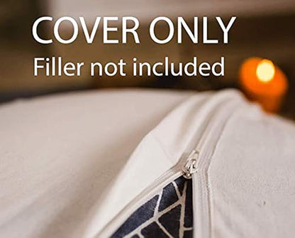 Mandala Life ART Boho Floor Cushion Cover Gray Square Moroccan Pouf Ottoman Pillow for Meditation Yoga and Boho Chic Low Seating Area Cotton 24x8 Unstuffed - color: Grey