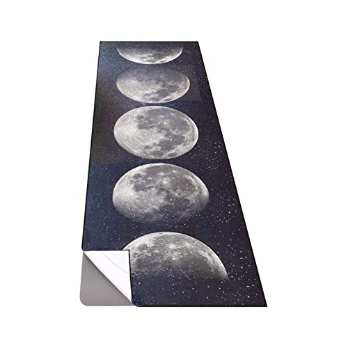 QiyI Hot Yoga Towel with Grip Dots, Non Slip, 74"x26", Moon Cycle - color: Moon Cycle, size: 74"x26"